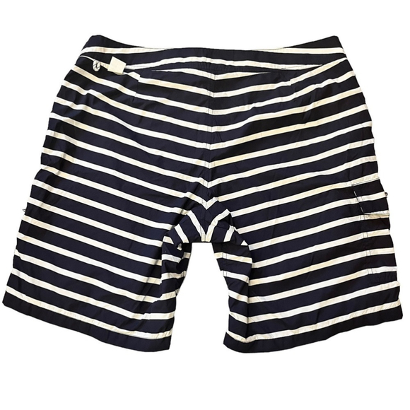 NWT J. Crew 9” Striped Nautical Board Shorts Swim Trunks Navy & White Mesh Lined - Picture 7 of 13